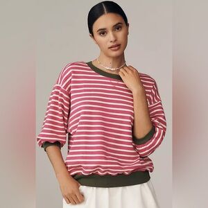 Pilcro Pink and Green Striped Top